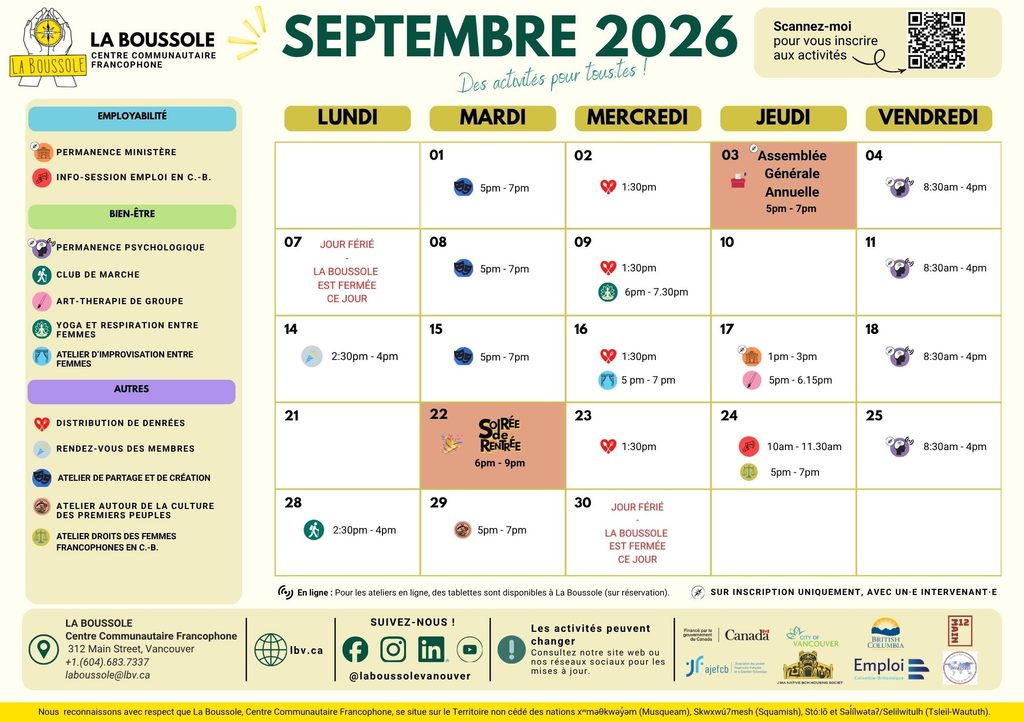 Septembre 2026 - La Boussole - La Boussole